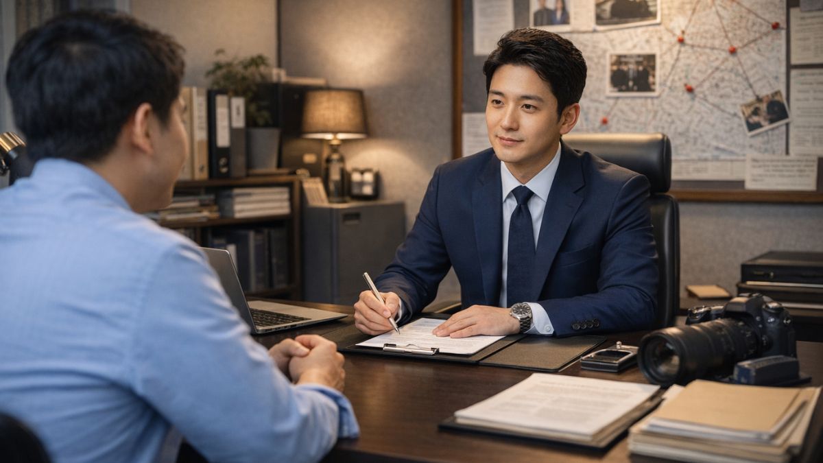 사설 탐정 사무실에서의 상담