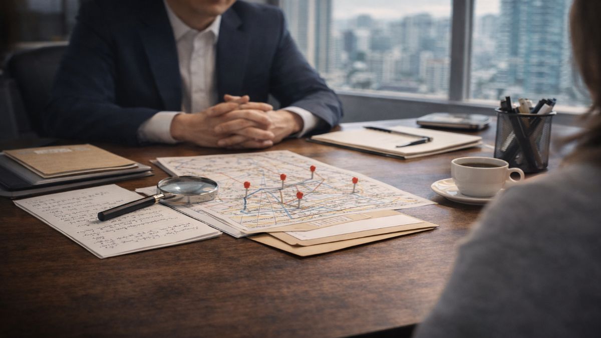 회의준비가 된 사무실 테이블